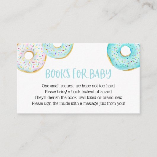 Blue Donuts Boeken voor Baby insert kaart (Voorkant)