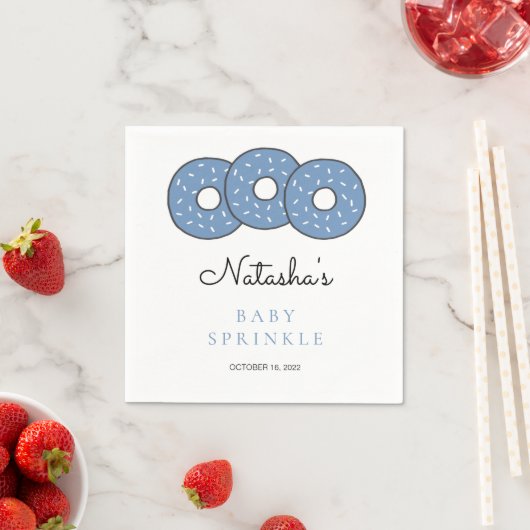 Blue Donuts Illustration Baby shower Sprinkle Servet (Insitu)