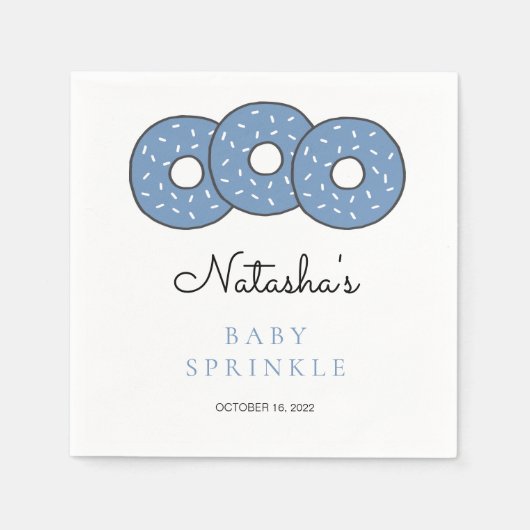 Blue Donuts Illustration Baby shower Sprinkle Servet (Voorkant)