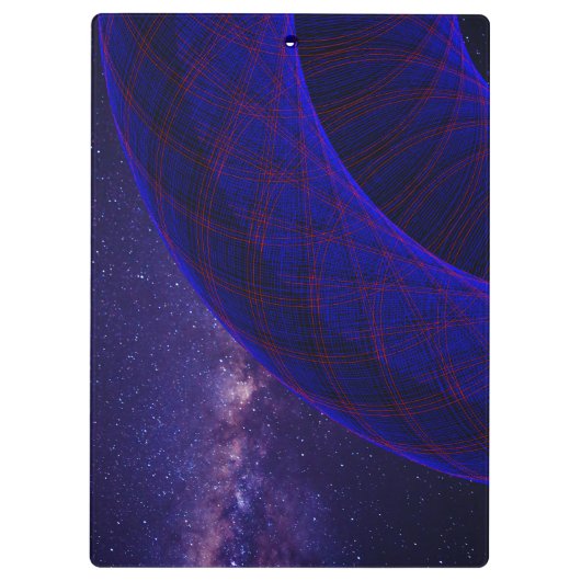 Blue Donuts In Outer Space Geometric Clipboard Klembord (Achterkant)
