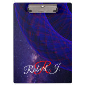 Blue Donuts In Outer Space Geometric Clipboard Klembord (Voorkant)