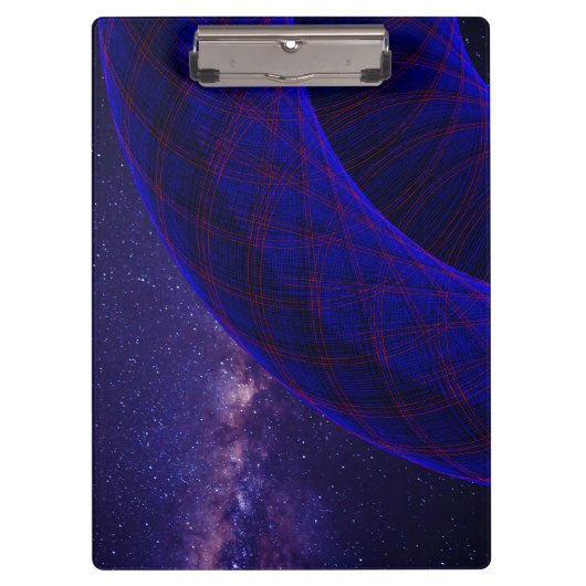 Blue Donuts In Outer Space Geometric Clipboard Klembord (Voorkant)