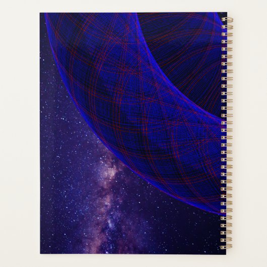 Blue Donuts In Outer Space Geometric Planner (Achterkant)