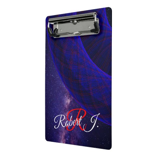 Blue Donuts In Outer Space Mini Clipboard Klembord (Angled2)