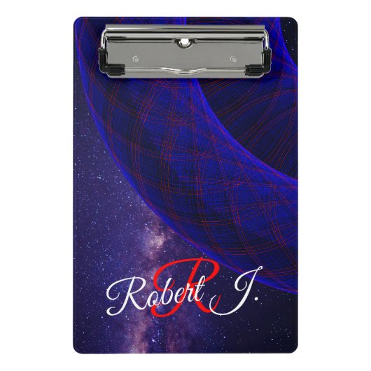 Blue Donuts In Outer Space Mini Clipboard Klembord (Voorkant)