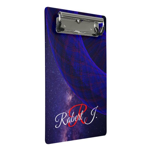 Blue Donuts In Outer Space Mini Clipboard Mini Klembord (Schuin)