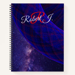 Blue Donuts In Outer Space Spiral Notebook Notitieboek
