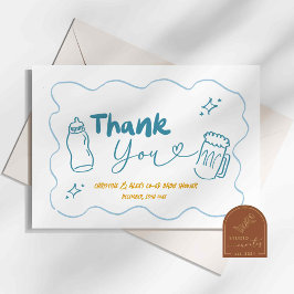 Blue Doodle Baby is brouwen bedankkaart