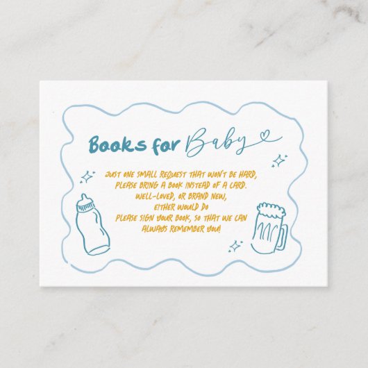 Blue Doodle Baby is een brouwerij voor Baby Informatiekaartje (Voorkant)