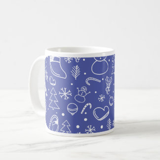 Blue Doodle Christmas - Feestelijk & Plezier Koffiemok