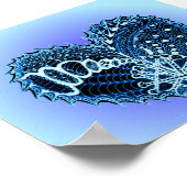 Blue Doodle Heart Poster (Hoek)