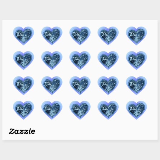 Blue Doodle Heart Sticker (Vel)