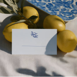 Blue Doodle Lemons Wedding Plaatskaartje