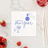 Blue Doodle nieuwjaarsfeest Servet (Insitu)
