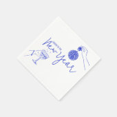 Blue Doodle nieuwjaarsfeest Servet (Hoek)