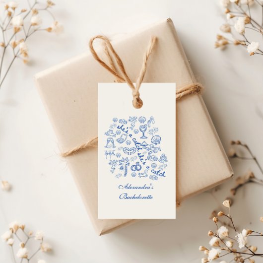 Blue Doodle Tropical Bachelorette Celebration Cadeaulabel