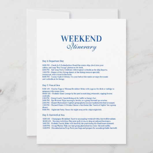 Blue Doodle Tropical Bachelorette Kaart (Achterkant)