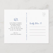 Blue Doodles Graduation Save the Date Photo White Uitnodiging Briefkaart (Achterkant)