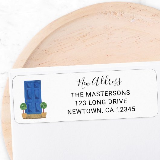 Blue Door Return Address Etiket