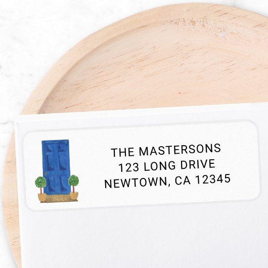 Blue Door Return Address Etiket