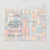 Blue Door We hebben Chic Modern Script verplaatst Aankondigingskaart (Achterkant)