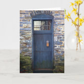 Blue Door Wenskaart Kaart (Gele Bloem)