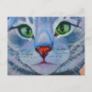 Blue Dora, Grey Tabby Cat Briefkaart