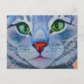 Blue Dora, Grey Tabby Cat Briefkaart (Voorkant)