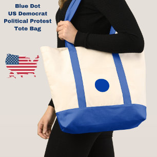 Blue Dot Amerikaanse Democraten steunen anti-Trump Tote Bag