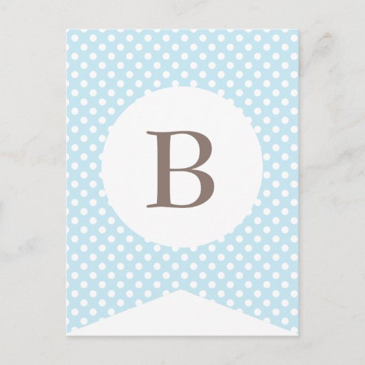 Blue Dot Baby Boy Party Flag Bunting Banner Briefkaart (Voorkant)
