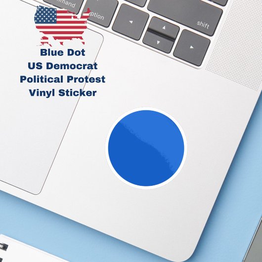Blue Dot-demonstratie tegen Trump door Amerikaanse Sticker