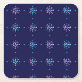 Blue dot flower design onderzetters