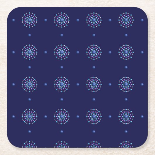 Blue dot flower design onderzetters (Voorkant)