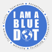 Blue Dot Global Ronde Sticker (Voorkant)