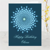 Blue Dot Mandala Happy Birthday Kaart (Gele Bloem)