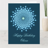Blue Dot Mandala Happy Birthday Kaart (Voorkant)