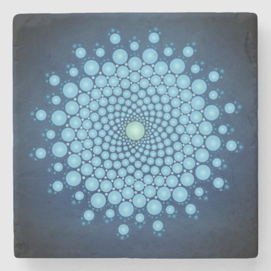 Blue Dot Mandala Stenen Onderzetter (Voorkant)