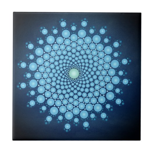 Blue Dot Mandala Tegeltje (Voorkant)