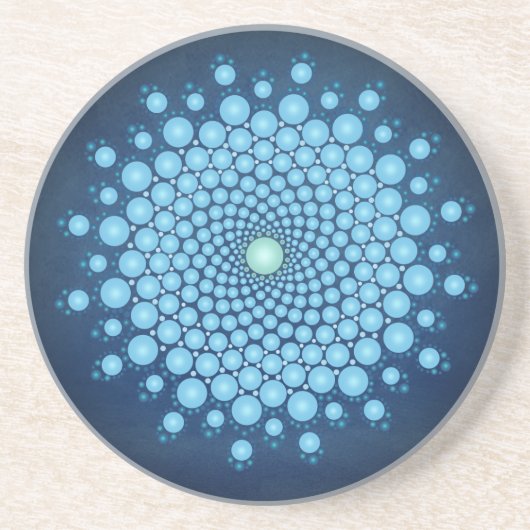Blue Dot Mandala Zandsteen Onderzetter (Voorkant)
