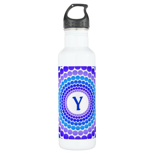 Blue Dot Monogram Waterfles (Voorkant)