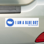 Blue Dot U.S.A. Bumpersticker (Op auto)