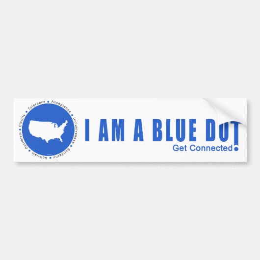 Blue Dot U.S.A. Bumpersticker (Voorkant)