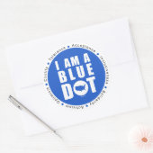 Blue Dot U.S.A. Large Ronde Sticker (Envelop)