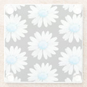 Blue Dotted Daisy's Glazen Onderzetter (Achterkant)