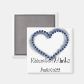 Blue Dotted Heart Rheumatoid Artritis Bewustheid Magneet (Voorkant / Achterkant)