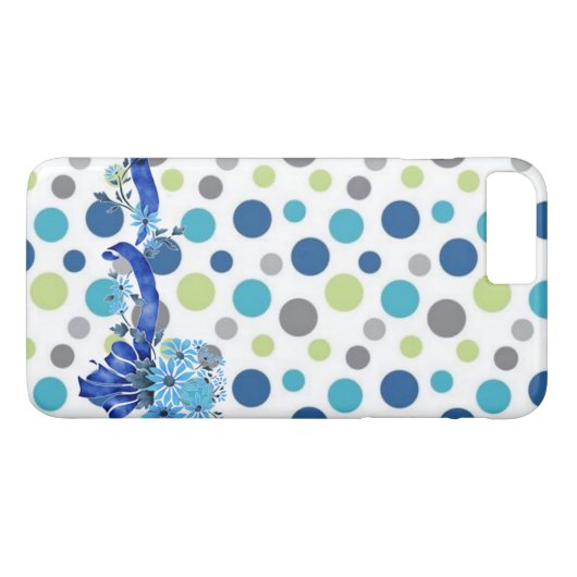 Blue Dotted Whimsical Case-Mate iPhone Case (Achterkant (Horizontaal))