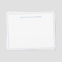Blue Double Border Couple Note Kaart
