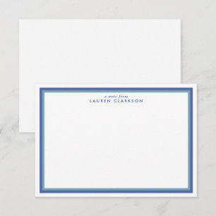 Blue Double Lijst Modern Stationery Note Kaart