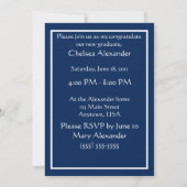 Blue Double Photo Graduation Party Invitation Kaart (Achterkant)