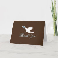 Blue Dove Christening Card